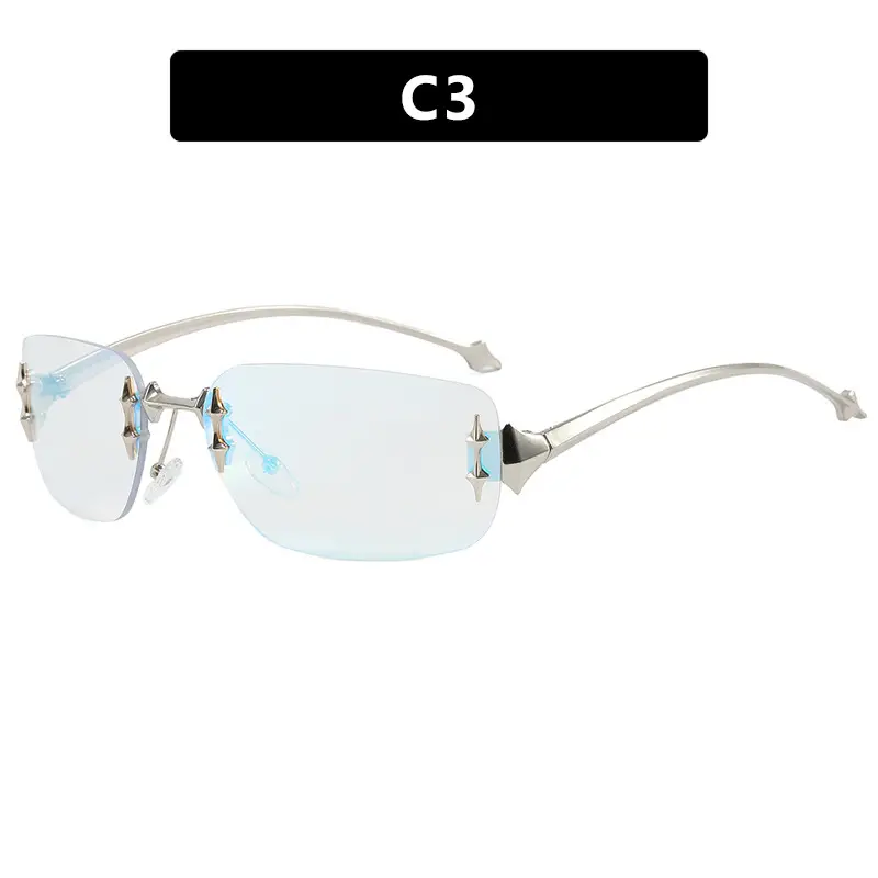 Kedun Rimless Square Sunglasses Star Design