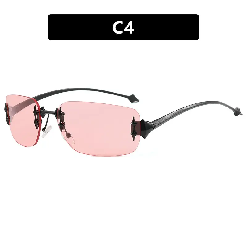 Kedun Rimless Square Sunglasses Star Design
