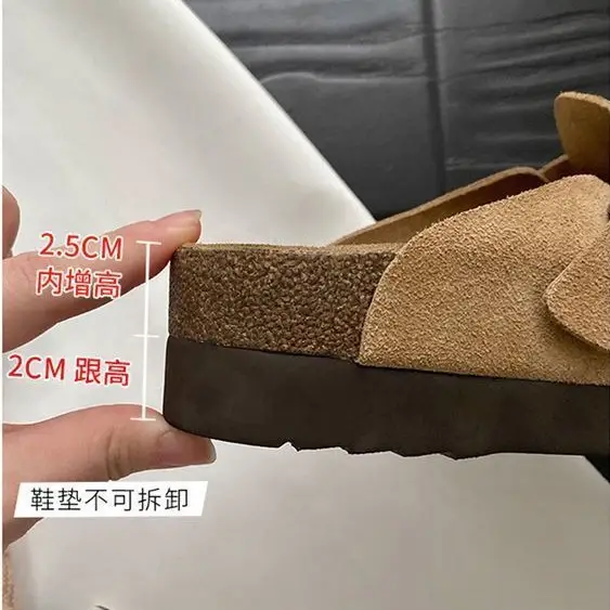 New Style Birkenstock-Style Women's Thick-Soled Retro Casual Non-Slip Closed-Toe Half-Slipper European and American Style Wear-Resistant Flat Shoes