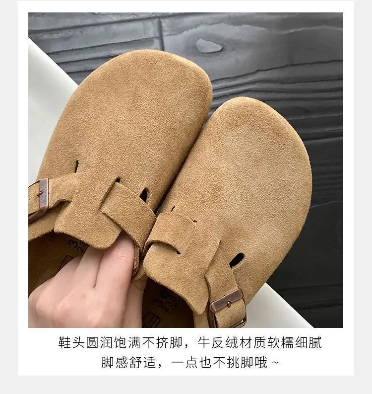 New Style Birkenstock-Style Women's Thick-Soled Retro Casual Non-Slip Closed-Toe Half-Slipper European and American Style Wear-Resistant Flat Shoes — feature 21