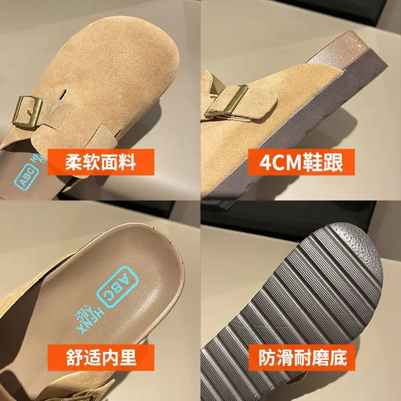 New Style Birkenstock-Style Women's Thick-Soled Retro Casual Non-Slip Closed-Toe Half-Slipper European and American Style Wear-Resistant Flat Shoes — feature 29