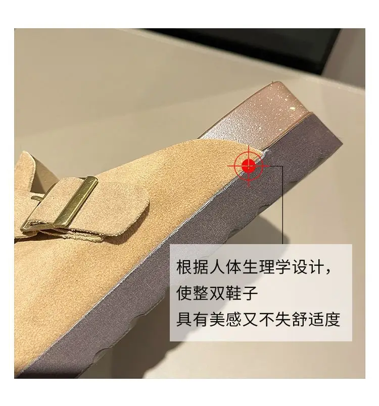New Style Birkenstock-Style Women's Thick-Soled Retro Casual Non-Slip Closed-Toe Half-Slipper European and American Style Wear-Resistant Flat Shoes — feature 31
