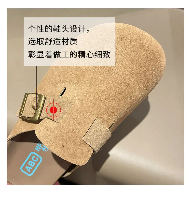 New Style Birkenstock-Style Women's Thick-Soled Retro Casual Non-Slip Closed-Toe Half-Slipper European and American Style Wear-Resistant Flat Shoes — feature 33