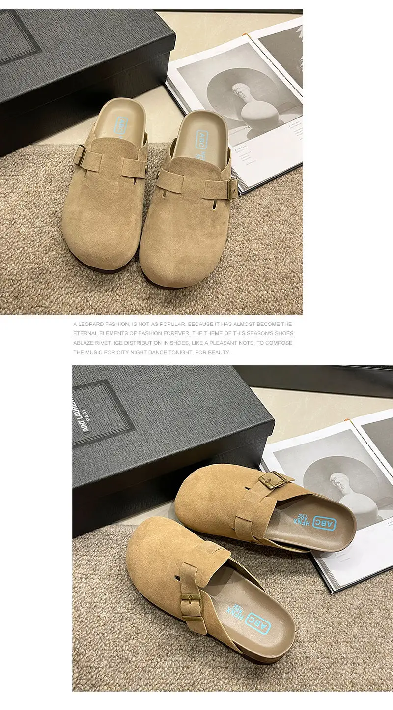 New Style Birkenstock-Style Women's Thick-Soled Retro Casual Non-Slip Closed-Toe Half-Slipper European and American Style Wear-Resistant Flat Shoes — feature 42
