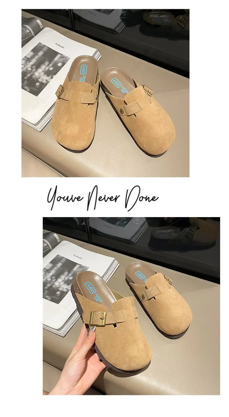 New Style Birkenstock-Style Women's Thick-Soled Retro Casual Non-Slip Closed-Toe Half-Slipper European and American Style Wear-Resistant Flat Shoes — feature 43