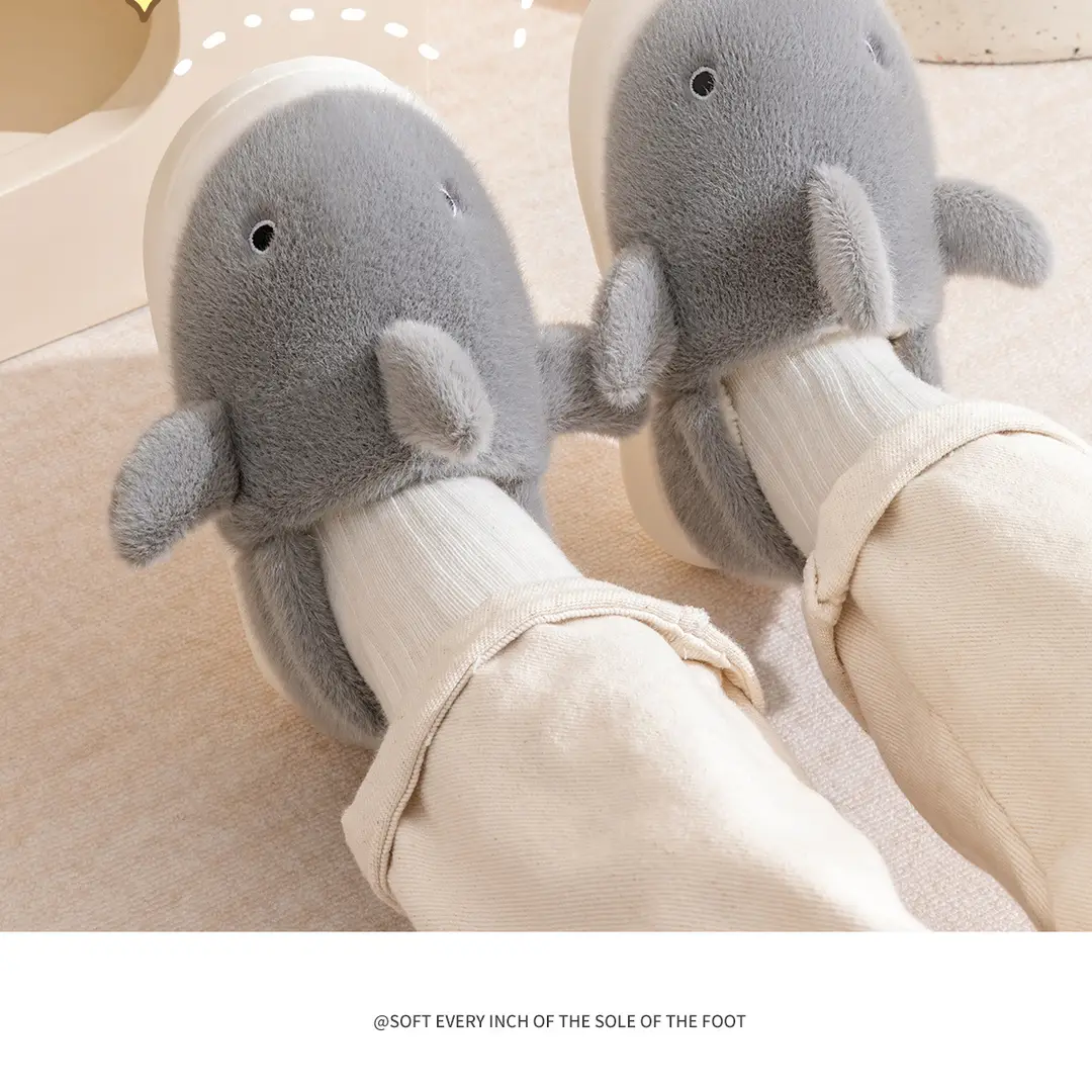 Whale cotton shoes children girls autumn and winter 2024 new indoor home warm cartoon Mao Mao slippers men — feature 14