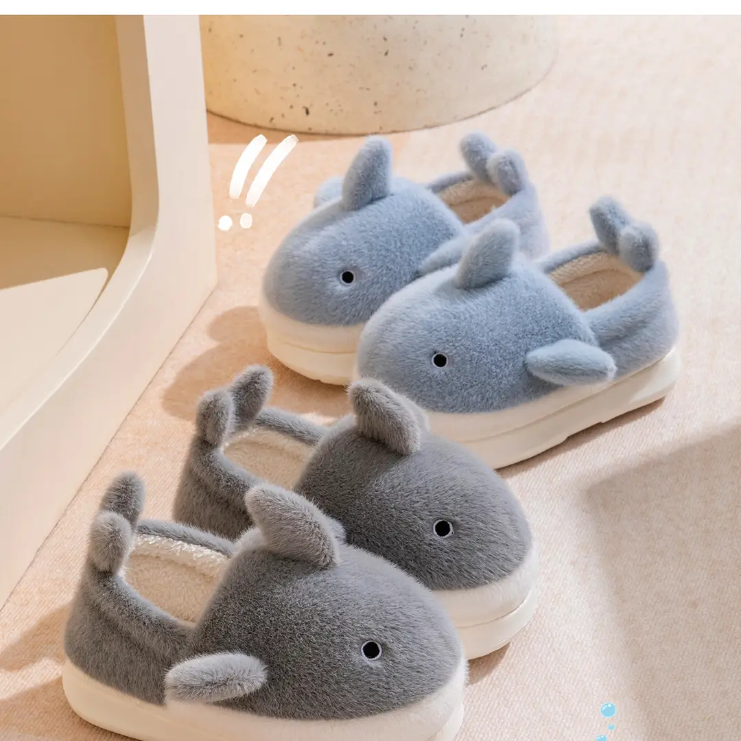 Whale cotton shoes children girls autumn and winter 2024 new indoor home warm cartoon Mao Mao slippers men — feature 15