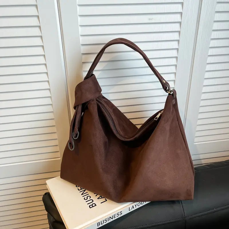 Relaxation Large Capacity Lazy Style Suede Shoulder Tote Bag - Image 5