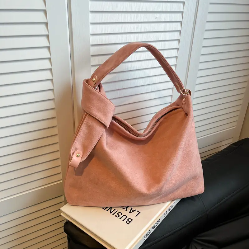 Relaxation Large Capacity Lazy Style Suede Shoulder Tote Bag - Image 6