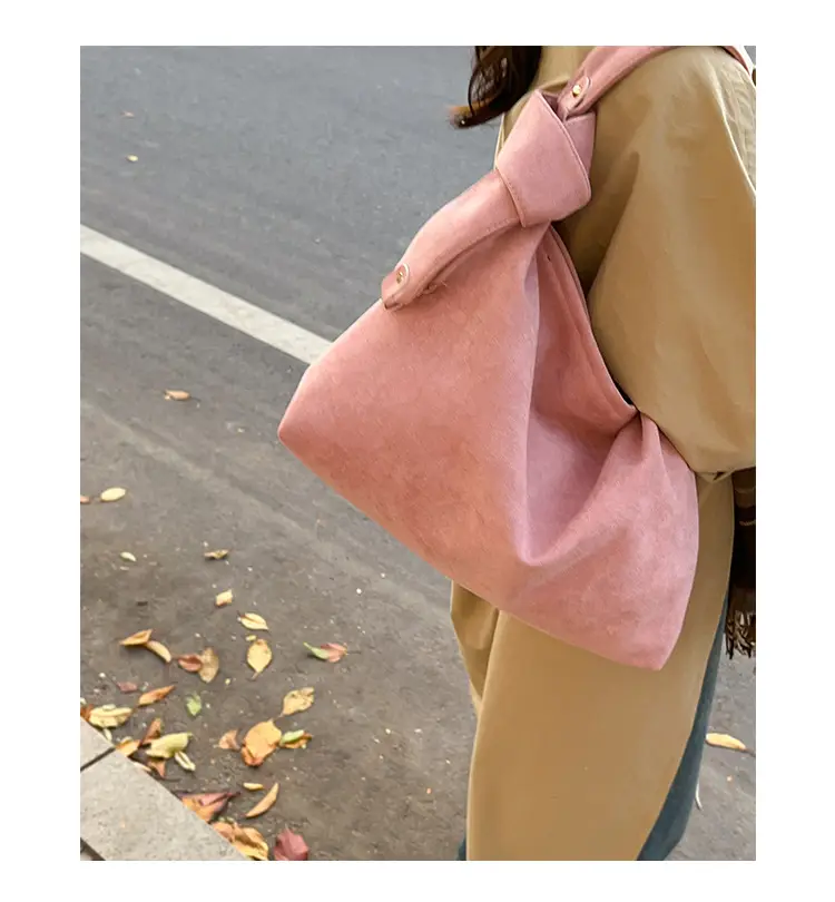 Relaxation Large Capacity Lazy Style Suede Shoulder Tote Bag — feature 1