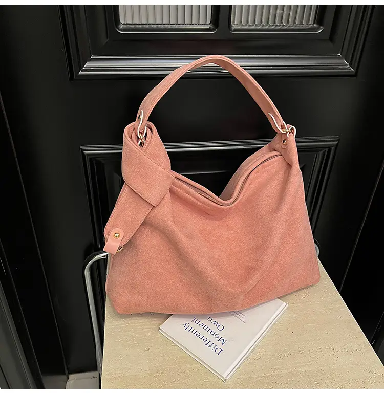 Relaxation Large Capacity Lazy Style Suede Shoulder Tote Bag — feature 11