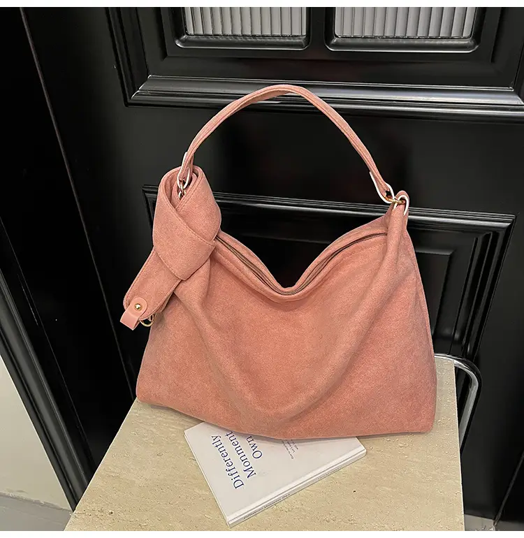 Relaxation Large Capacity Lazy Style Suede Shoulder Tote Bag — feature 12