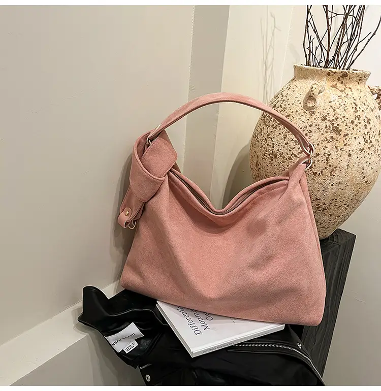 Relaxation Large Capacity Lazy Style Suede Shoulder Tote Bag — feature 14
