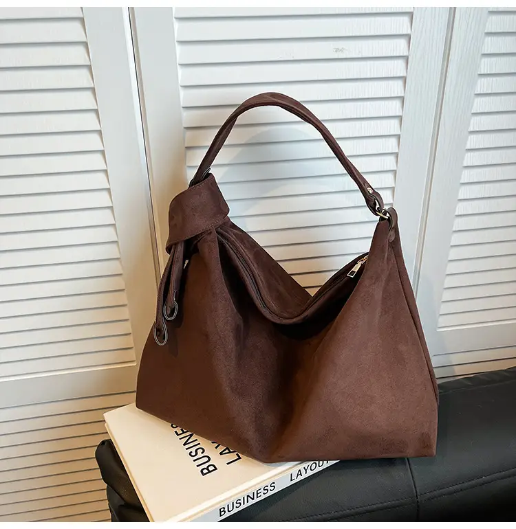 Relaxation Large Capacity Lazy Style Suede Shoulder Tote Bag — feature 20