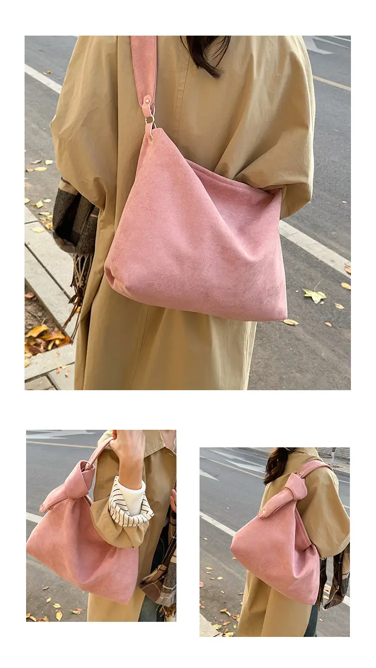 Relaxation Large Capacity Lazy Style Suede Shoulder Tote Bag — feature 4