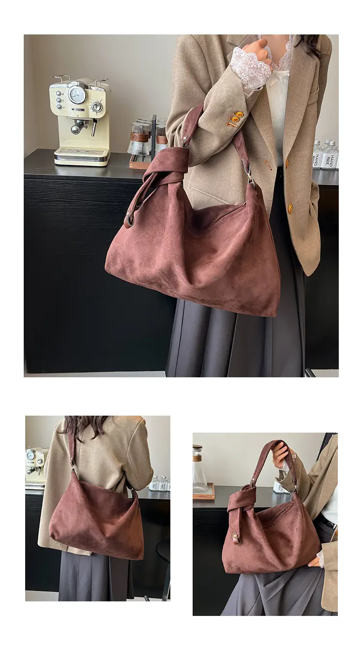 Relaxation Large Capacity Lazy Style Suede Shoulder Tote Bag — feature 6