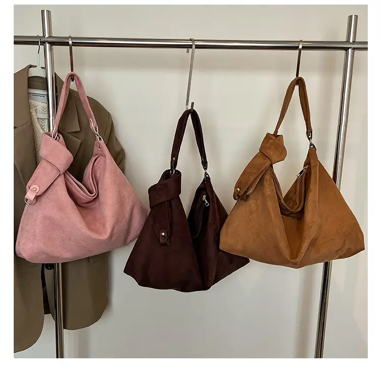 Relaxation Large Capacity Lazy Style Suede Shoulder Tote Bag — feature 7
