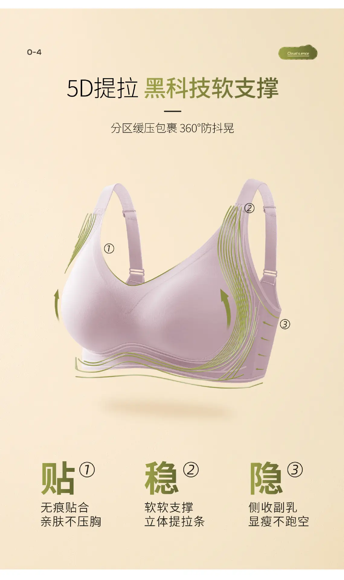 5D Litching Underwear Round Full Class 7A Antibacterial Soft Support Bra — feature 7