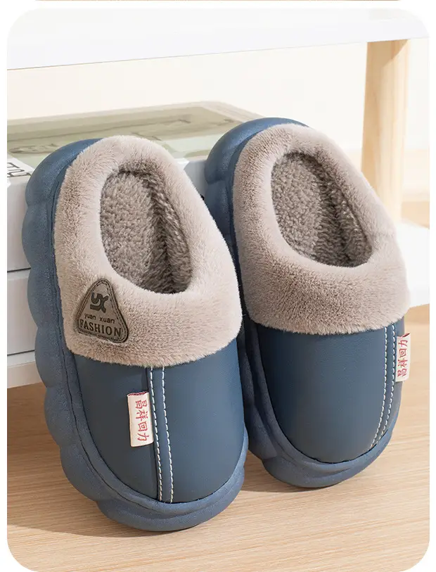 New Autumn and Winter Cotton Slippers for Boys and Girls Stepping on Dung Feeling Thick Bottom Non-slip Indoor Home Winter fleece-lined Warm Cotton Slippers — feature 13