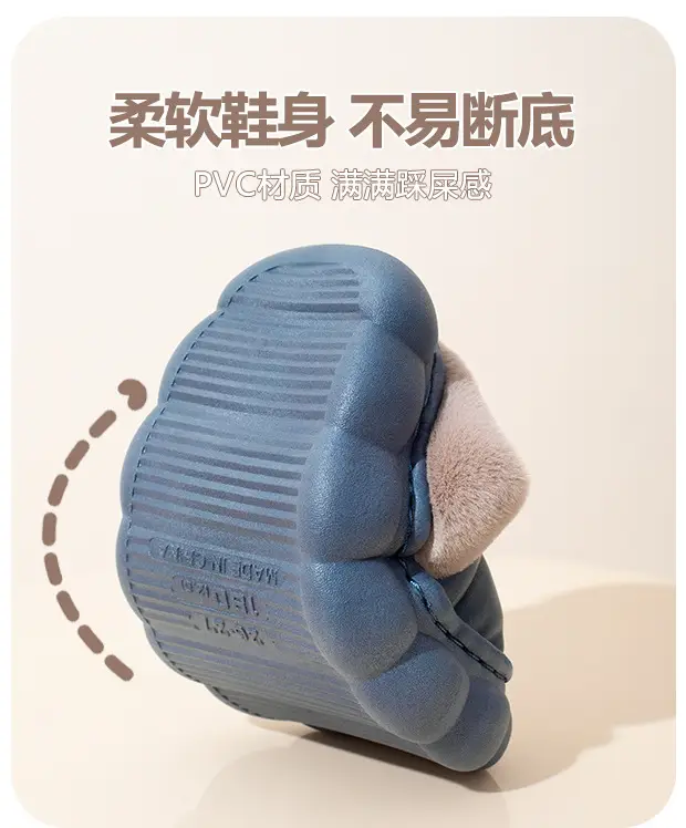 New Autumn and Winter Cotton Slippers for Boys and Girls Stepping on Dung Feeling Thick Bottom Non-slip Indoor Home Winter fleece-lined Warm Cotton Slippers — feature 9