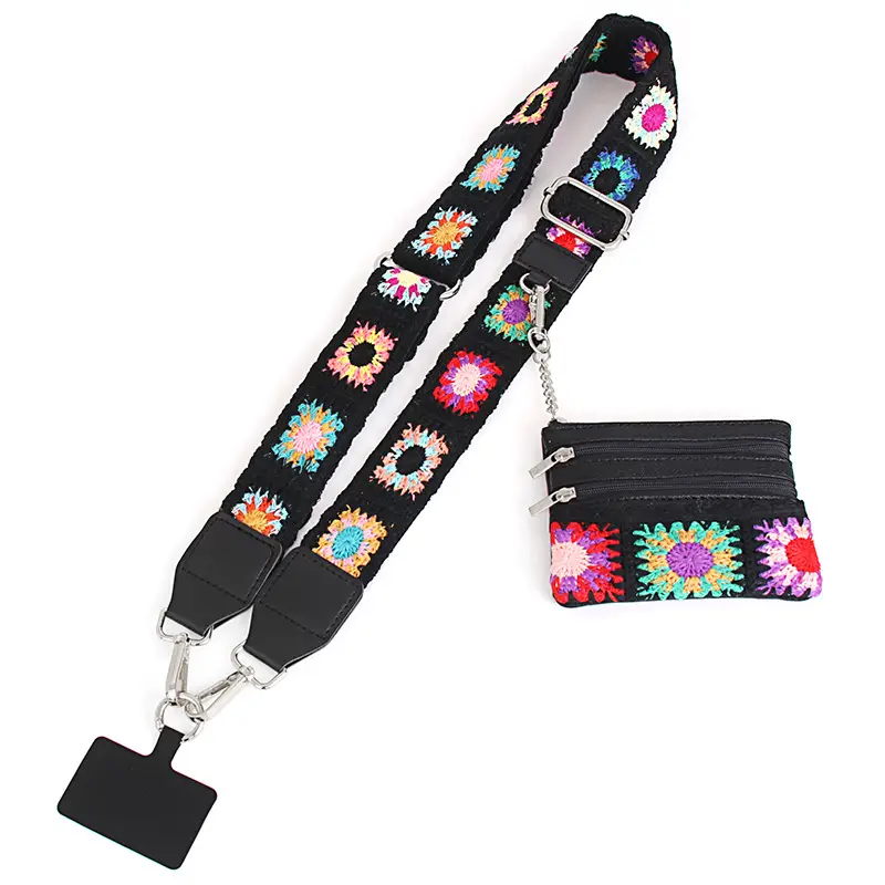 Bohemian Crossbody Phone Strap with Coin Purse - Image 3