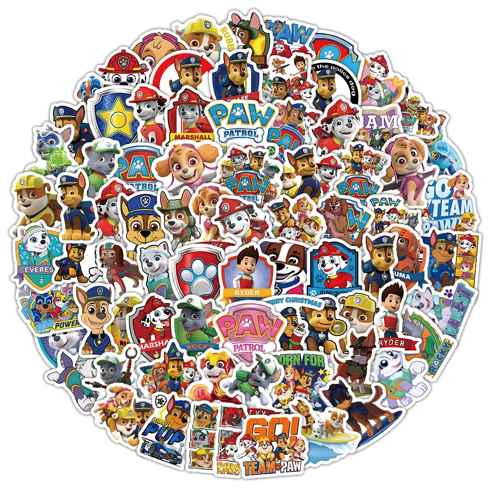 100 Cartoon Paw Patrol Doodle Stickers, Kidsren's Favorite Reward Notebook Stationery Box Stickers — feature 3