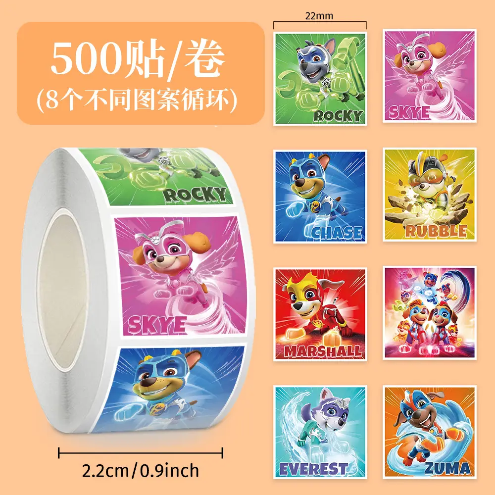 100 Cartoon Paw Patrol Doodle Stickers, Kidsren's Favorite Reward Notebook Stationery Box Stickers