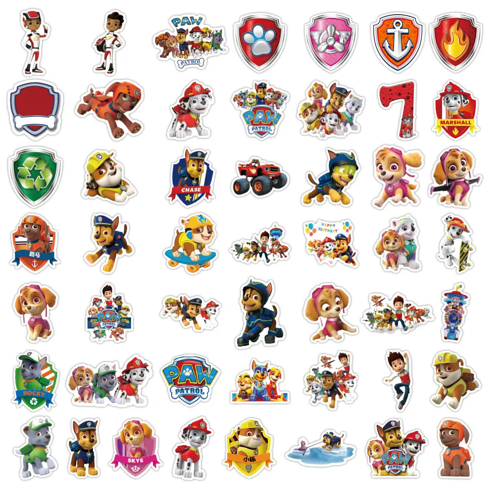 100 Cartoon Paw Patrol Doodle Stickers, Kidsren's Favorite Reward Notebook Stationery Box Stickers