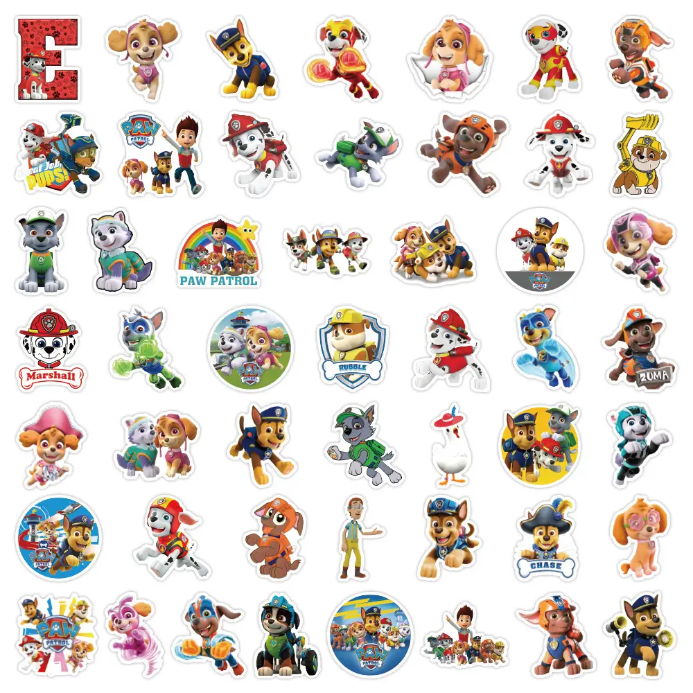100 Cartoon Paw Patrol Doodle Stickers, Kidsren's Favorite Reward Notebook Stationery Box Stickers