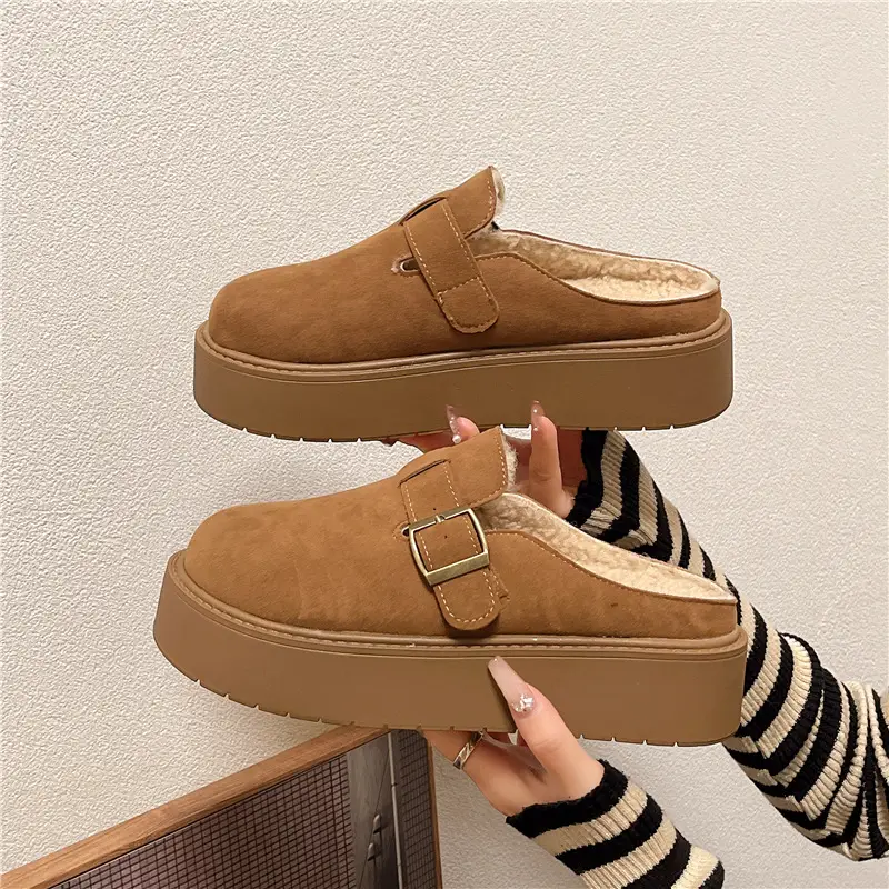 Women Furry Slippers Thick Sole Winter Autumn