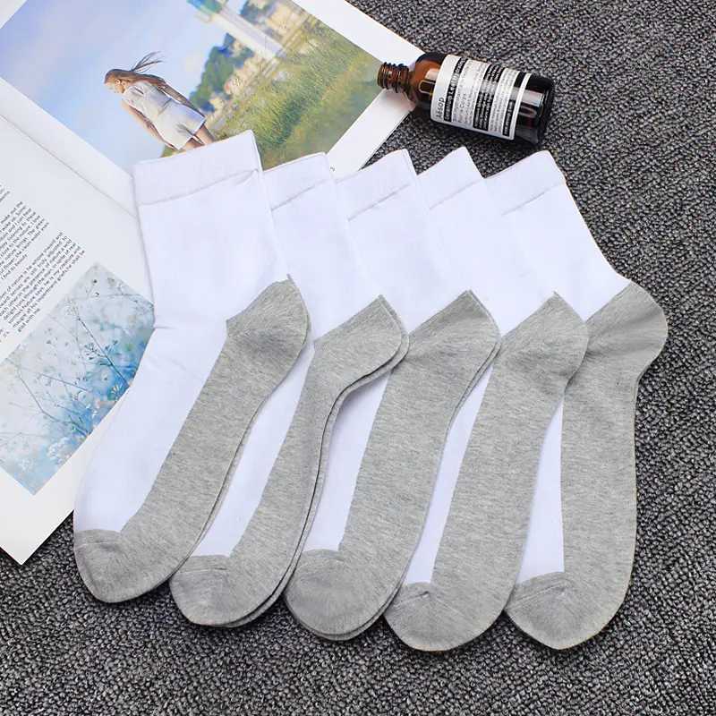 【5 Pairs】Autumn and Winter Cotton Socks for Men, Warm Casual Business Mid-High Tube Men's Socks, Sweat-Absorbent Thick Cotton Socks Wholesale