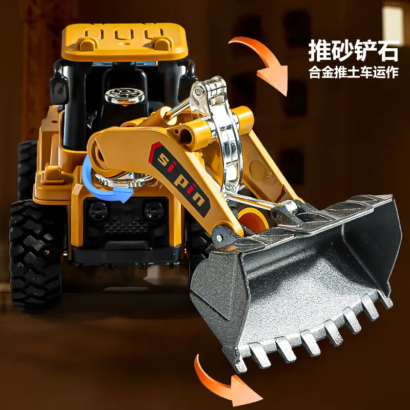 Cross-border simulation alloy excavator children excavator engineering vehicle inertia toy boy baby bulldozer toy car