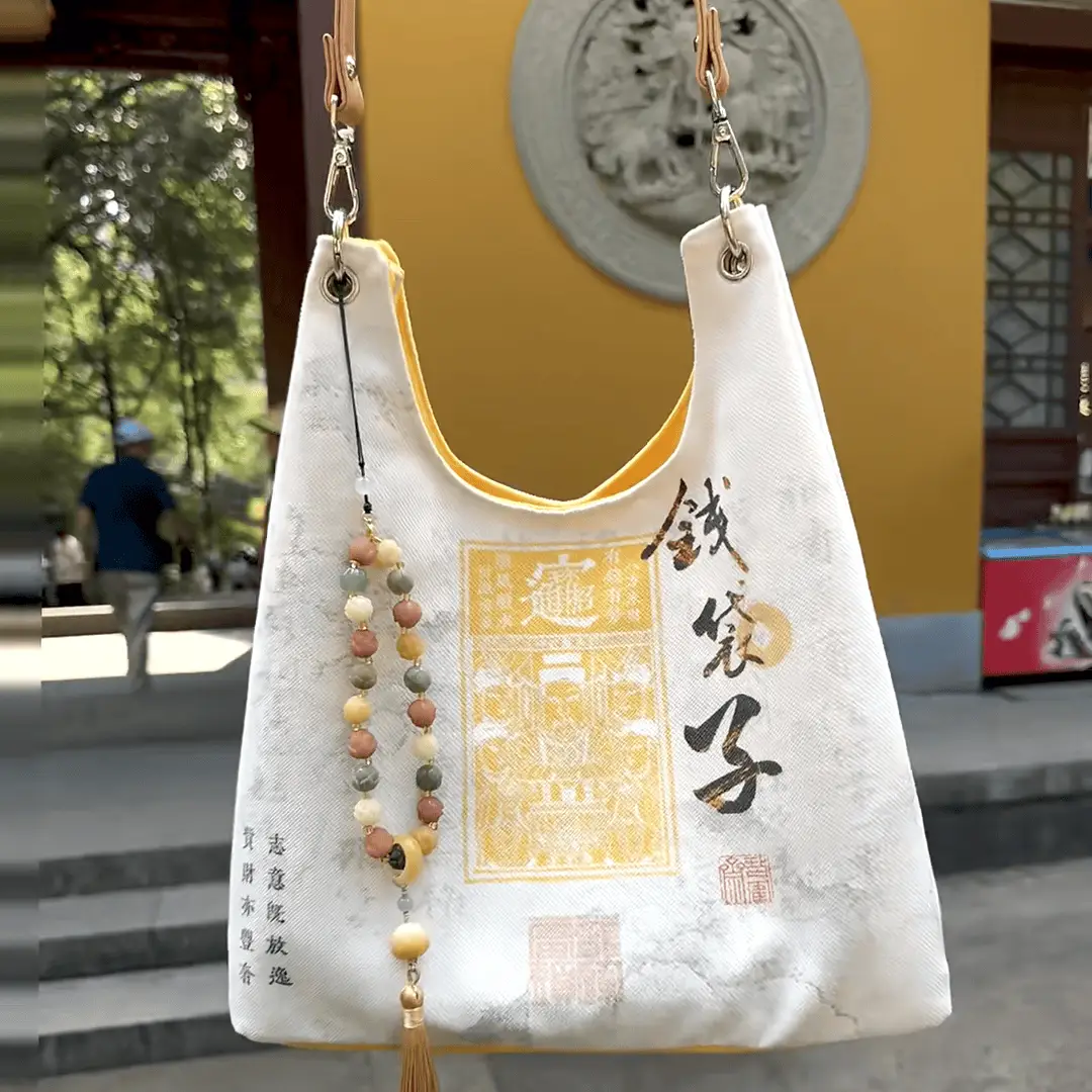 Women's Canvas Bucket Crossbody Bag for Wealth Attraction - Image 13