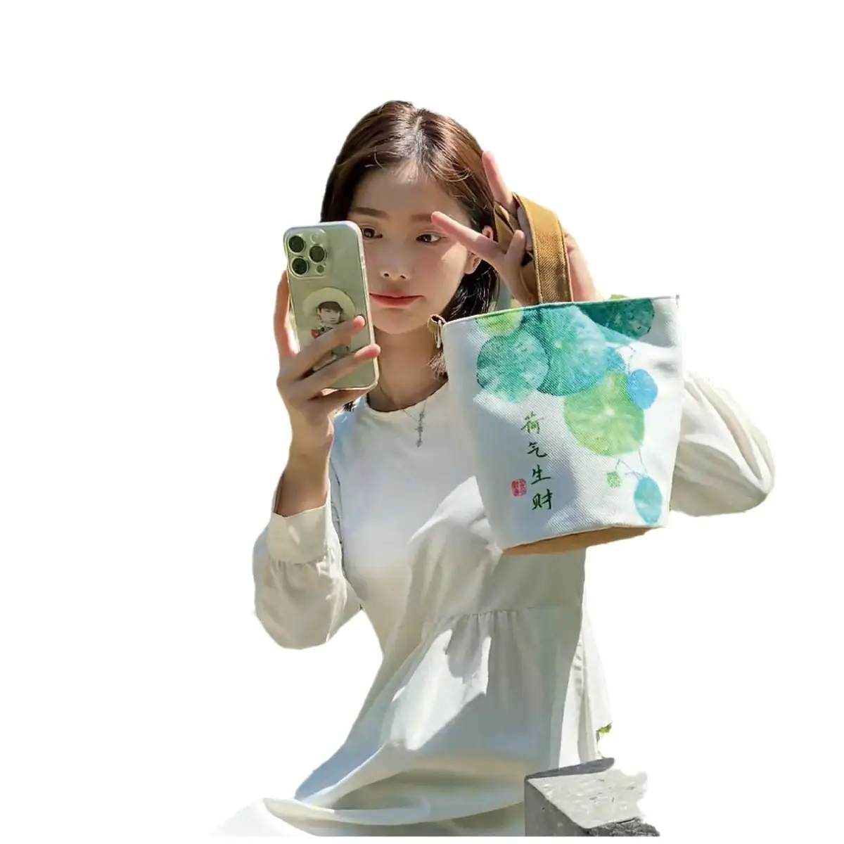 Women's Canvas Bucket Crossbody Bag for Wealth Attraction - Image 15