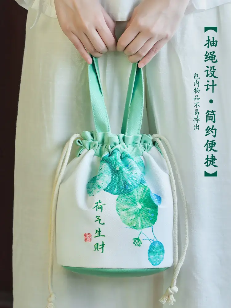 Women's Canvas Bucket Crossbody Bag for Wealth Attraction - Image 7