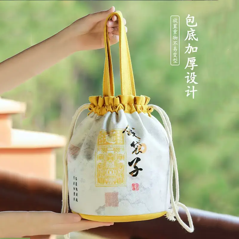 Women's Canvas Bucket Crossbody Bag for Wealth Attraction - Image 8