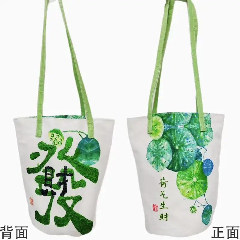 Women's Canvas Bucket Crossbody Bag for Wealth Attraction - Image 9