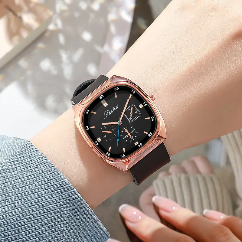 Rose Gold Multi Function Ladies Watch Green Strap — feature 7