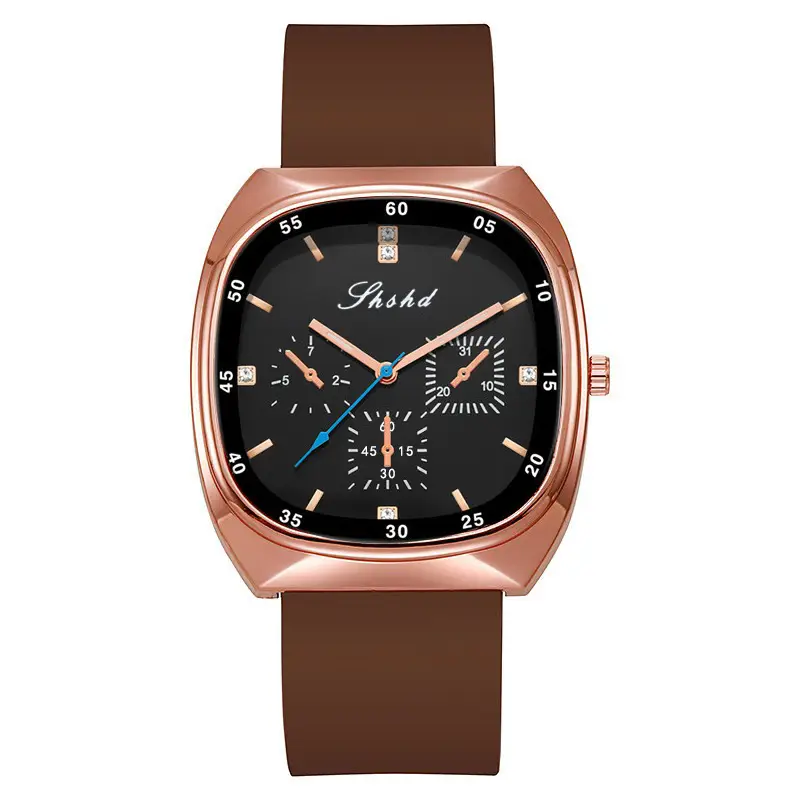 Rose Gold Multi Function Ladies Watch Green Strap — feature 2