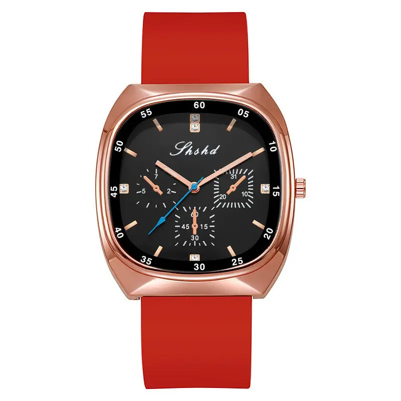 Rose Gold Multi Function Ladies Watch Green Strap — feature 4
