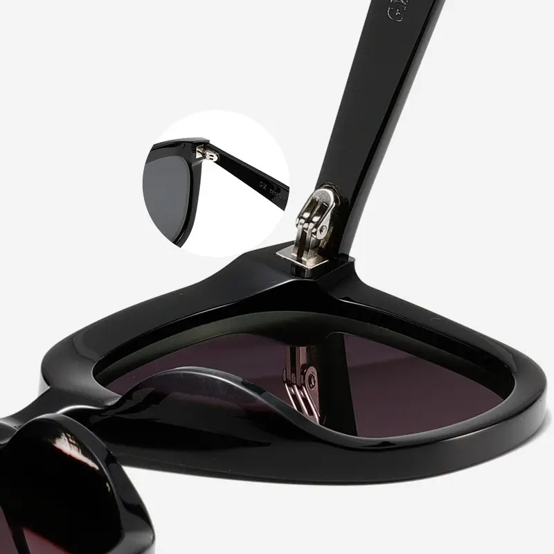 Men Women High Black Frame Sunglasses Black Gray - Image 4