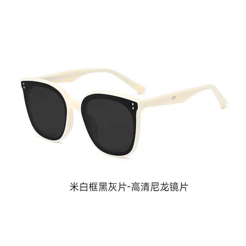 Men Women High Black Frame Sunglasses Black Gray - Image 2