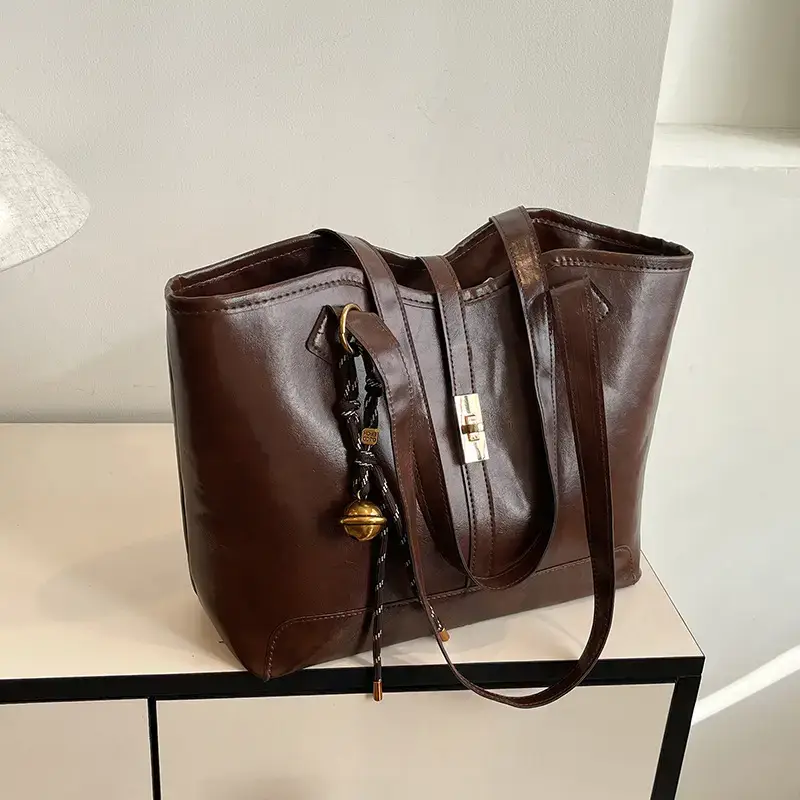 Black Vintage Tote Bag for Women 2024 - Image 9