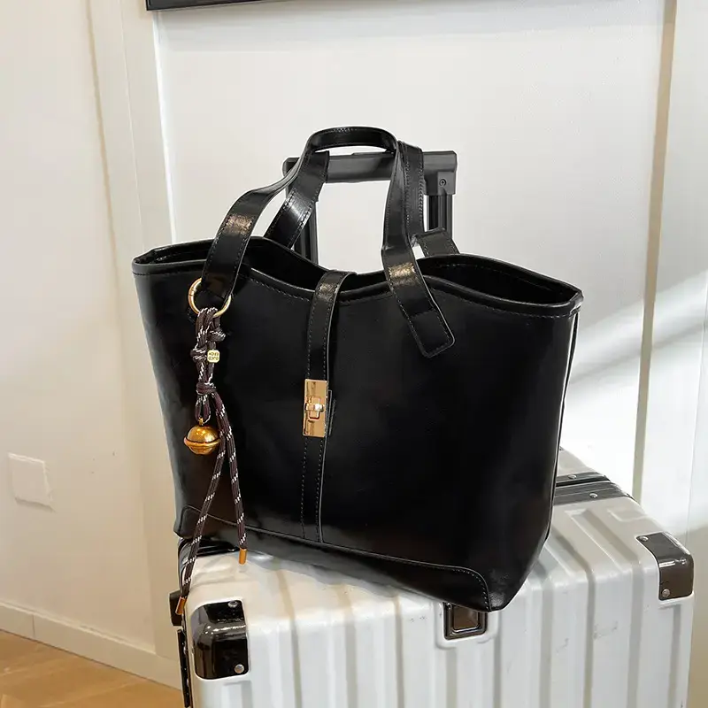 Black Vintage Tote Bag for Women 2024 - Image 10