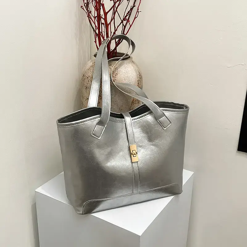 Black Vintage Tote Bag for Women 2024 - Image 3