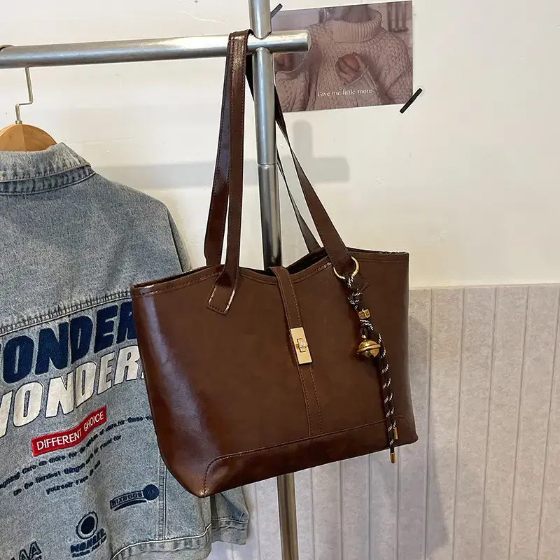Black Vintage Tote Bag for Women 2024 - Image 6