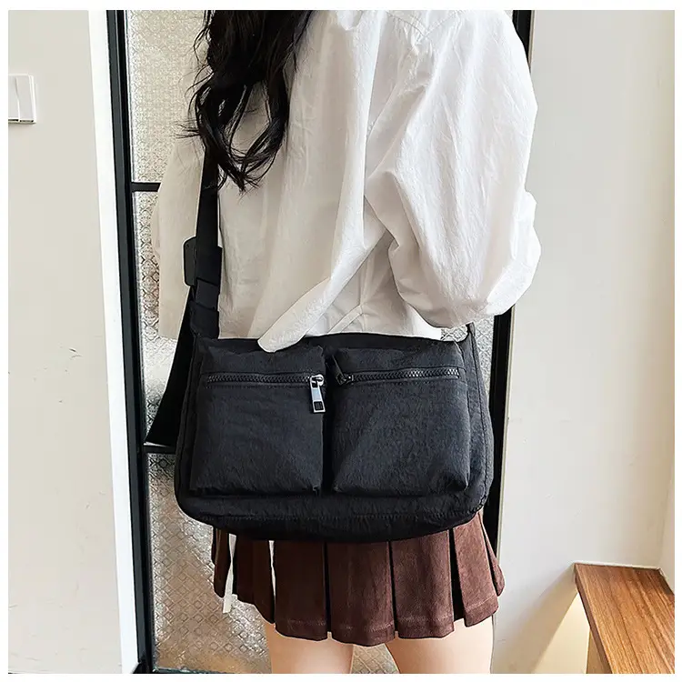 Black Japanese Student Crossbody Bag Women's Joker Style Retro Style Simple Lightweight Shoulder Casual Bag for Class Women — feature 27