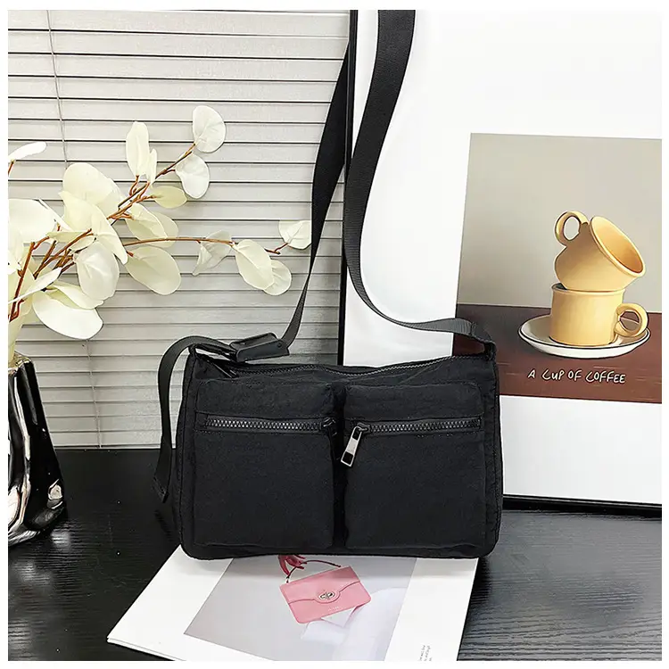 Black Japanese Student Crossbody Bag Women's Joker Style Retro Style Simple Lightweight Shoulder Casual Bag for Class Women — feature 52