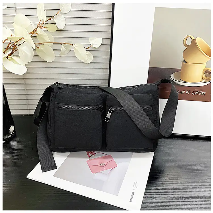 Black Japanese Student Crossbody Bag Women's Joker Style Retro Style Simple Lightweight Shoulder Casual Bag for Class Women — feature 54