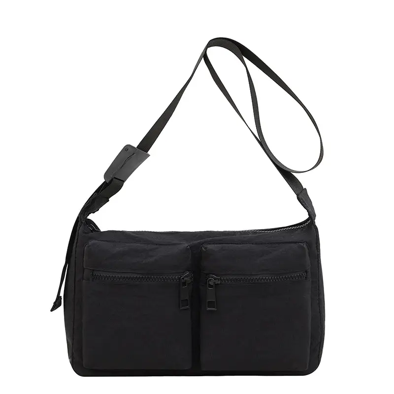 Black Japanese Student Crossbody Bag Women's Joker Style Retro Style Simple Lightweight Shoulder Casual Bag for Class Women